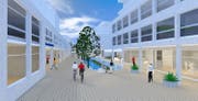 Anstelle der heutigen Kantonsstrasse könnte eine Flanierzone entstehen (Visualisierung: PD)
