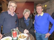 Illustre Gäste der Buchvernissage im Aadorfer Rotfarbkeller: Die Sportlegenden Walter Steiner, Marie-Theres Nadig und Gody Schmutz.
