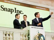 Hier war alles noch in Ordnung: Das Snap-Management feiert am 2. März 2017 den Börsengang in New York. (Bild: KEYSTONE/EPA/JUSTIN LANE)