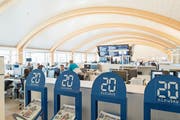 Blick in die Redaktionsräume von «20 Minuten» im Tamedia-Gebäude. (Bild: Christian Beutler/Keystone (Zürich))