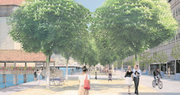 So sieht das 2016 vorgestellte Siegerprojekt «Take a walk on the bright side» für die Umgestaltung der Luzerner Bahnhofstrasse aus. (Visualisierung: PD)