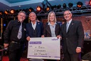 Martin "Kari" Bruendler, Präsident Blues Festival Urs W. Studer, alt Stadtpräsident von Luzern, Beiratspräsident LZ WeihnachtsaktionElisabeth Portmann, Geschäftsleiterin LZ Weihnachtsaktion Stephan Bruhin, Valiant Bank Regionenleiter Zentralschweiz