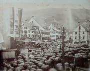 Einweihung der Hydranten-Anlage Lichtensteig, 1891, aus dem Buch «Die Zukunft beginnt» von Hans Büchler. (Bild: PD)