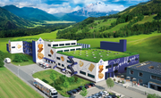 So könnte das «Backhaus» von Hug 2020 aussehen – der Pilatus im Hintergrund wird dann aber wieder richtig positioniert sein. (Visualisierung: Hug)