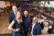 Lukas Gmür, Projektleiter bei der Miggroup, Michèle Mehli, Leiterin Gastrobetrieb, Michel Staubli, Geschäftsleiter der Miggroup, und Rolf Staedler, VR-Präsident der Kulturzentrum Presswerk AG.