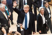 Als US-Präsident weilte Donald Trump nur einmal in der Schweiz, anlässlich des WEF in Davos. (Bild: Laurent Gillieron/Keystone (Davos, 25. Januar 2018))