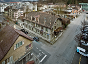 Übersicht über das Areal der Überbauung Industriestrasse in Luzern. Das Gebäude links unten ist neu im Besitz der Stadt Luzern. (Bild: Pius Amrein (Luzern, 22. März 2016))