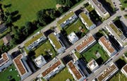 Begrünte Flachdächer in St. Gallen-Winkeln. (Bild: Hanspeter Schiess)