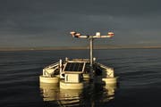 Der «Hydrocrawler» von Forschern des Fraunhofer Instituts für Biomedizinische Technik hat anfangs November den Bodenseegrund um einen der Hügel hochauflösend vermessen. (Bild: PD/ Amt für Archäologie Kanton Thurgau)