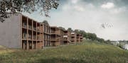 Bezahlbarer Wohnraum für Familien: Das Projekt «Spillmatte». (Visualisierung: PD)