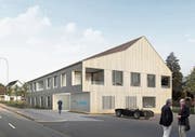 Die Visualisierung zeigt das geplante Wohn- und Gewerbehaus an der Hauptstrasse in Kaltenbach. (Bild: PD/Architekturbüro Müller + Partner)