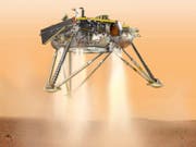 Der Nasa-Roboter «InSight» ist nach einer rund 485 Millionen Kilometer langen Reise auf dem Mars gelandet. Mit an Bord ist ein Seismometer, an dem ETH-Forschende massgeblich beteiligt sind. (Illustration) (Bild: KEYSTONE/AP NASA/JPL-Caltech)