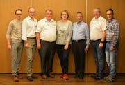 Neue Ehrenmitglieder (von links): Reto Willimann und Jörg Andergassen (beide STV Buchrain), Peter Huber (MR Hochdorf), Agnes Meier (STV Büron), Sepp Imfeld (STV Schüpfheim), Peter Ledergerber (BTV Luzern) und Dieter Peter (STV Sempach). (Foto Marianne Baschung). (Bild: PD)