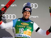 Mauro Caviezel freut sich über seinen zweiten Podestplatz im Weltcup (Bild: KEYSTONE/AP The Canadian Press/JEFF MCINTOSH)