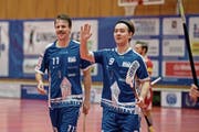 Janne Uotila (links) und Markus Piittisjärvi sind fleissige Skorer bei den Luzernern. (Bild: Corinne Glanzmann (Meggen, 24. November 2018)