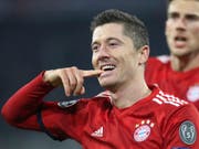 Bayern München im Torrausch: Der Pole Robert Lewandowski erzielte zwei Treffer zum 5:1 gegen Benfica (Bild: KEYSTONE/AP/THOMAS SCHMIDTUTZ)