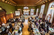 Die katholische Synode an einer Sitzung im Rathaus Weinfelden. (Bild: Andrea Stalder, 4. Februar 2016)