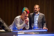 Andreas Thiel (links) und Giuseppe Gracia. (Bild: Dominik Wunderli (Luzern, 28. November 2018))