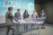 Die Gesprächsrunde im Auditorium der «Luzerner Zeitung»: Moderator Jêrôme Martinu (von links), David Roth, Regula Stämpfli, Andreas Thiel und Giuseppe Gracia. (Bild: Dominik Wunderli (Luzern, 28. November 2018))