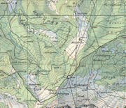 Auf dieser Karte aus dem Jahr 1972 sind die Skilifte bei der Fräkmünt und Mülimäs braun eingezeichnet. (Quelle: Geoportal des Bundes)