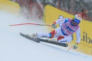Beat Feuz in voller Fahrt. (Bild: Nathan Bilow/AP (Beaver Creek, 30. November 2018)