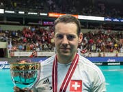Mit Captain Matthias Hofbauer gewann das Schweizer Unihockey-Nationalteam an der WM 2016 in Riga Bronze (Bild: KEYSTONE/FABIAN TREES)