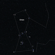 Das markanteste Sternbild am Winterhimmel: Orion. (Bild: Verkehrshaus der Schweiz, erstellt mit Digistar 6 von Evans & Sutherland)