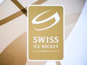 Das Logo der Swiss Ice Hockey Federation (SIHF), fotografiert an den Swiss Hockey Awards 2016 in Bern (Bild: KEYSTONE/MANUEL LOPEZ)