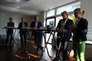 Sie diskutierten: Sibylle Hug, Marcel Volkart, Philipp Gemperle, Cornelia Komposch, Diana Gutjahr. (Bild: Markus Bösch)