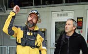 Rico Heeb (links) und Daniel Lüchinger blicken auf die geglückte Rettung der acht Fahrgäste aus der Gondel zurück (Bild: Hildegard Bickel)
