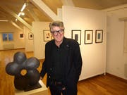 Melchior Imboden in der Ausstellung im Kulturraum Buochs. (Bild: Kurt Liembd (Buochs, 4. November 2018))