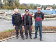 Hans Müller, Ralf Luchsinger und Stefan Schärer sind die verantwortlichen Klärmeister. (Bild: Kurt Lichtensteiger)