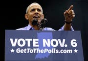 Der frühere US-Präsident Barack Obama während einer Rede im Vorfeld der Kongresswahlen. (Bild: Nam Y. Huh/AP (Gary, 4. November 2018))