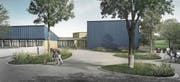 Das Schulhaus Rony wird in den kommenden Jahren saniert und erweitert. Die Visualisierung zeigt, wie das Schulhaus dereinst aussehen könnte. (Bild: Visualisierung: PD)
