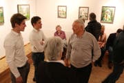 Walter Giger bei der Vernissage in Maryers Altem Hallenbad. (Bild: Markus Bösch)