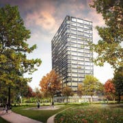 Der Gestaltungsplan für das Hochhausprojekt «Terra Nova» wäre auflagereif. (Bild: Visualisierung HRS)