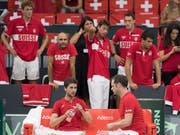 Das Schweizer Davis-Cup-Team wird im Februar zum dritten Mal in Folge ein Heimspiel in der Swiss Tennis Arena in Biel austragen (Bild: KEYSTONE/PETER SCHNEIDER)