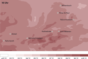 Temperatur-Zonen in St.Gallen und Umgebung um 16 Uhr. (Grafiken: Stefan Bogner)