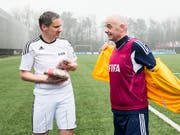 Die Walliser Staatsanwaltschaft prüft eine allfällige strafrechtliche Relevanz in der Beziehung zwischen FIFA-Präsident Gianni Infantino (rechts) und Oberstaatsanwalt Rinaldo Arnold (Bild: KEYSTONE/ENNIO LEANZA)