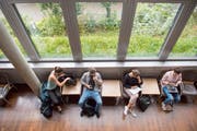 Studenten in der Bibliothek. (Bild: Urs Bucher)