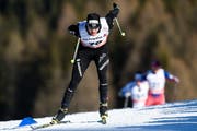 Dario Cologna beim 15-Kilometer-Skating-Rennen am Davos Nordic. (Bild: Gian Ehrenzeller/Keystone (20. Dezember 2017))
