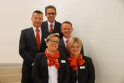 Der designierte Verwaltungsrat der Raiffeisenbank Urnerland (hinten von links): Markus Christen, Urs Aschwanden, Peter Perren. Vorne von links: Elda Saurer, Angela Dillier. (Bild: pd)