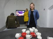 Die Künstlerin Olivia Abächerli im Winkelriedhaus in Stans bei der Vernissage ihrer Ausstellung Where all the Aims cross. (Bild Ruedi Wechsler (Stans, 30. August 2018))