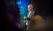 Weinfelden TG - Wirtschaftsforum 2018 im Thurgauer Hof Weinfelden. Matthias Horx Prognostiker, Publizist, Visionär und Inhaber des Zukunftsbüro in Wien. (Bild: Andrea Stalder)