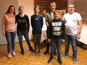 Der Münchwiler Schützennachwuchs: Natalie Hubmann (Jungschützin), Jennifer Kesseli (Jungschützin), Matteo Schneider (Jugendschütz), Robin Blöchlinger (Jungschütz), Nico Schmucki (Jugendschütz), Elia Schmucki (Jungschütz).