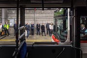 Tagwacht im Busdepot der Verkehrsbetriebe St.Gallen. Am Freitag verfolgten Politiker und Medienleute die werktägliche Morgenroutine bei den VBSG. (Bild: Michel Canonica)