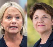 Elisabeth Schneider-Schneiter (links) ist reformiert und Mutter von schulpflichtigen Kindern. Viola Amherd ist katholisch und Single. (Bilder: Keystone)