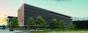 Die neue Büro-Überbauung Square One in Root, wie sie sich ab Ende 2019 präsentieren wird. (Bild PD)