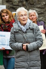 Anni Lanz vor der Verhandlung am Donnerstag in Brig. (Bild: Keystone)