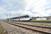 Möglicher Standort für die Haltestelle Langdorf: vorne das zu verschiebende Industriegleis, hinten der Thurgipark. (Bild: Donato Caspari)